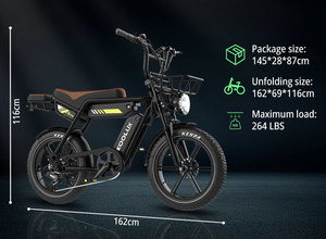 Bicicleta Eléctrica X9PRO con Doble Batería, 7 Velocidades, 20 Pulgadas, Motor sin Escobillas, Alcance de 100-180 KM, Precio al por Mayor - Product Image 5