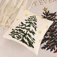 Nouvel arrivage de housses de coussin brodées de noël housses de coussin en velours pour arbre de noël housse de coussin