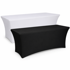 Heavy Duty Grey 6ft Spandex <b>Waterproof</b> Eco-Friendly Customizable Stretch Fitted <b>Table</b> <b>Cover</b> for Hotel Catering - Product Image 1