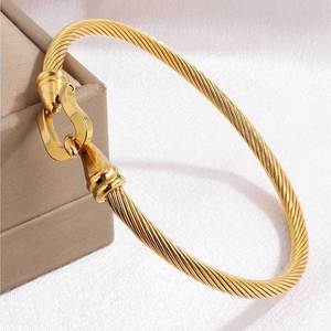 Alla moda in acciaio inox 18K placcato oro Zirconia braccialetti signore bracciali gioielli impermeabili - Product Image 5