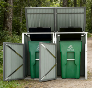 高清室内镀锌钢垃圾桶防护罩 防水隐私保护 可拆卸内桶 北欧风格 - Product Image 3