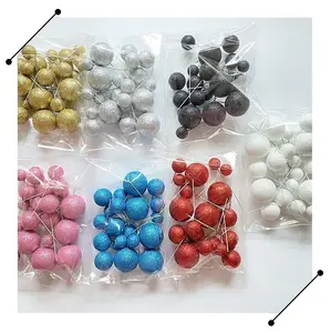 New Mixed Size 2/2.5/3cm Foam Ball Cake Decoration Diy Reposteria Supplies Birthday Christmas Decorating Colorful Cake Topper