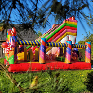Tobogán Inflable Comercial con Pista de Obstáculos, <span class=keywords><strong>Castillo</strong></span> Hinchable para Niños, Tobogán Inflable Rosa con Forma de Caramelo - Product Image 3
