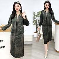 Ensemble jupe deux pièces pour femme, blazer et jupe rétro en jacquard Paisley, design de mode personnalisé OEM, robe élégante pour femme