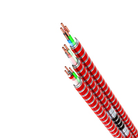 Cable MC Profesional de 16/2 14/2 12/2 600V con Revestimiento de PVC y Armadura de Aluminio para Sistemas de Alarma contra Incendios (14-18 AWG)