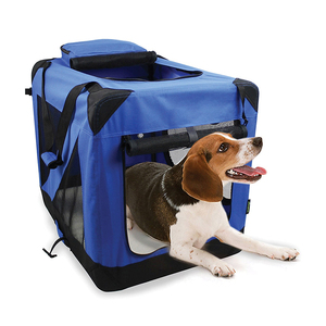 Büyük özel yumuşak köpek sandık taşınabilir ve katlanabilir Oxford malzeme katı Metal inşaat ile açık ve seyahat için evcil - Product Image 1
