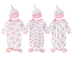 Ensemble de vêtements de nuit une pièce pour bébé nouveau-né sac de couchage tricoté emmaillotage anti-sursaut avec chapeau - Product Image 6