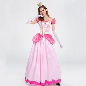Disfraz de Princesa Rosa para Mujer, Vestido de Gala de Lujo con Corona y Guantes para Cosplay de Halloween - Product Image 2