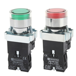 Xb2-Bw Series Flat Head <b>Push</b> <b>Button</b> <b>Switch</b> 22mm 10A 1No1Nc Illuminated Red Green Yellow Self-Resetting - Product Image 2