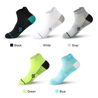 Chaussettes de course en coton et élasthanne, coupe basse, coussinées, antidérapantes, avec logo discret, pour usage quotidien en automne
