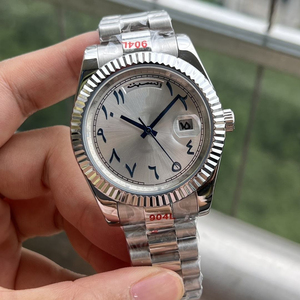 Reloj Mecánico Automático de Lujo para Hombre con Números Arábigos, Doble Calendario, Correa de Acero Inoxidable, Personalización de Logotipo - Product Image 4