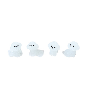 Miniaturas de cachorro Bichón Frisé en resina 3D, decoraciones para el hogar y el coche, adornos de escritorio con forma de animal, artesanía de resina plástica. - Product Image 1