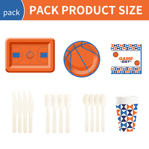 DAMAI New Customized Design Basketball Theme Disposable Dessert Dinner <b>Paper</b> Plates Cups Napkin Tableware Set for Kid Party - Product Image 6