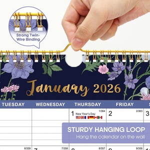 <span class=keywords><strong>Calendrier</strong></span> mural 19 mois 2026-2027, juin 2026-août 2027, idéal pour la maison ou le bureau - Jardin de minuit - Product Image 4
