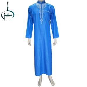 Chất lượng cao QATAR dài tay áo đứng cổ áo hồi giáo khiêm tốn <span class=keywords><strong>Ware</strong></span> người đàn ông thobe - Product Image 3