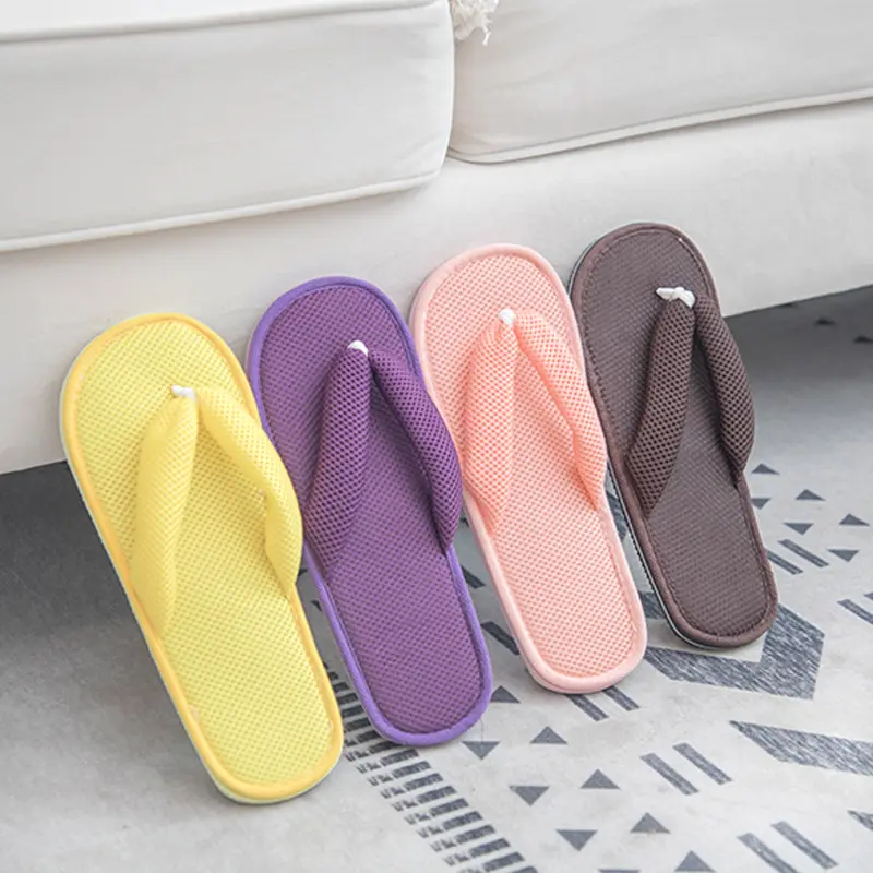 Wholesale Disposable Spa and Hotel White Bathroom Slippers Flip Flop Comfortable Terry Towel Cotton Material