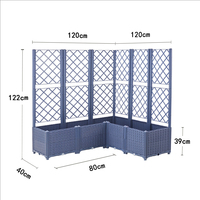 Kit de Jardinière Surélevée Modulaire en Métal avec Bac en Plastique Épais, Kit de Jardinières et Pots de Fleurs pour Jardin