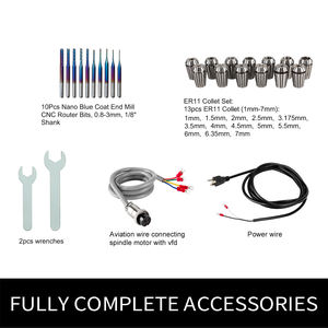 Motor de Husillo CNC Refrigerado por Aire Cuadrado Zhong Hua Jiang ER11 1.5KW 110V/220V con Kit VFD BT30 para Máquina de Grabado CNC - Product Image 2