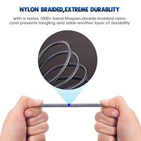 Câble auxiliaire en nylon tressé de 3.5mm 1 M, adaptateur d'entrée auxiliaire audio mâle à mâle pour casque, voiture, stéréos domestiques
