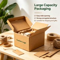 Boîte d'expédition en papier kraft grand format sur mesure, acceptant les commandes d'échantillons, logo imprimé, boîte recyclable pour l'emballage des produits