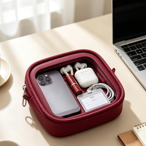 Bolsa de Cosméticos Impermeable Personalizada de PU+PVC, Bolsa de Maquillaje y Aseo para Mujer, Bolsa de Almacenamiento Pequeña y Duradera para Viajes - Product Image 5
