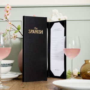 Porte-menu de restaurant en similicuir de haute qualité, couverture rigide, porte-cartes de menu à trois vues - Product Image 3