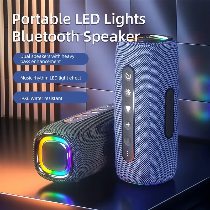 Rockmia EBS-608 20W 4000mah Portable RGB speaker Bluetooth 5.0 Outdoor waterproof IPX6 TYPE C TF USB Multi Play Mode