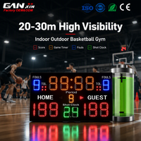 Papan Skor Digital Elektronik Portabel untuk Bola Basket dan Sepak Bola, Layar LED, Timer Hitung Mundur, Papan Skor Multifungsi dengan Shot Clock