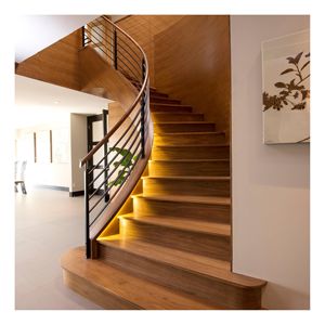 Elegantes <span class=keywords><strong>escaleras</strong></span> curvas con escalones <span class=keywords><strong>de</strong></span> <span class=keywords><strong>madera</strong></span> <span class=keywords><strong>y</strong></span> juego <span class=keywords><strong>de</strong></span> barandillas <span class=keywords><strong>de</strong></span> <span class=keywords><strong>hierro</strong></span> perfectas <span class=keywords><strong>para</strong></span> espacios interiores <span class=keywords><strong>y</strong></span> exteriores - Product Image 5