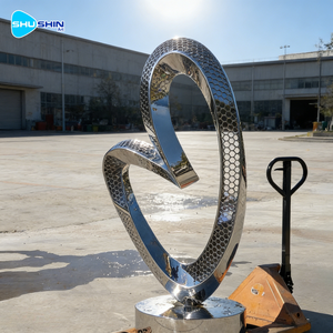 Scultura d'Amore Astratta Grande in Acciaio Inossidabile Lucidato, Design Moderno e Alla Moda, Forma Personalizzabile, Marca ShuShin - Product Image 2