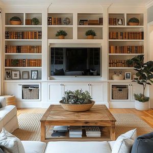 Meuble <span class=keywords><strong>TV</strong></span> mural en bois de style vintage personnalisable pour salon, expérience de visionnage <span class=keywords><strong>TV</strong></span> optimale - Product Image 6