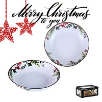 Ensembles de vaisselle en mélamine de Noël Assiettes de vacances Ensembles de vaisselle Assiettes à dîner 11 "Assiettes 9" et bol à soupe 7.5"