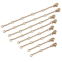Chaîne d'extension à fermoir homard Aceworks |   Collier et bracelet en acier inoxydable plaqué or 18 carats, extension pour la fabrication de bijoux DIY