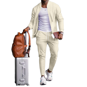 Conjunto de Camisa Formal de Negocios para Hombre, Estilo Cardigan Ajustado, Transpirable, con Diseño de Cremallera, Nuevo y en Oferta - Product Image 1