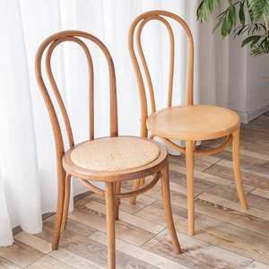 High Back Hotel Restaurant Furniture Solid Rattan <b>Bent</b> <b>Wood</b> Dining <b>Chair</b> for Kitchen Room - Product Image 3