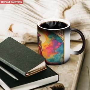 Frosted Black <b>Ceramic</b> <b>Mug</b> 11oz Heat Activated Color Changing Cup Fashion Home Accessory - Product Image 3