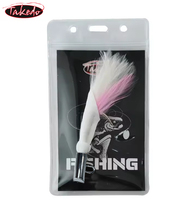 TAKEDO HT01 Hameçon de pêche en mer électroplaqué en peau de daim, hameçon à plumes, hameçon de jigging pour gros gibier, requin, thon