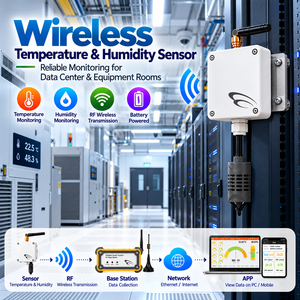 Real Time Multipoint WirelessTemperature & Humidity <b>Sensor</b> With Reliable Monitoring for Data Center & Equipment Rooms - Product Image 1