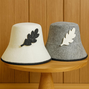Gorro de Sauna de Fieltro de Lana Ecológico, Suave y Ajustable, con Logotipo Bordado Personalizado, de Lujo, para Uso en Duchas de Hotel - Product Image 2