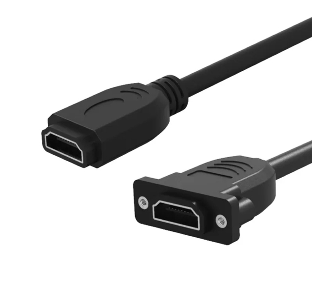 High-Speed 4K HD MI Screw Panel Mount Female Extension Cable Cord Computer Desktop Laptop Video Audio & Video Cables