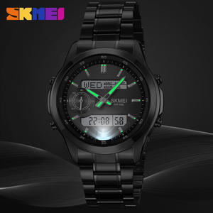 <span class=keywords><strong>SKMEI</strong></span> 2284 mode hommes double bande d'acier montre lumineux multifonctionnel analogique affaires électronique pointeur alliage montres - Product Image 2