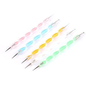 5 pièces nail art ensemble double tête ongles strass cueilleur outils pointillage stylo nail art peinture pointillage <span class=keywords><strong>brosse</strong></span> ensembles - Product Image 4