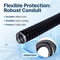 Gaine métallique flexible en plastique ondulé pour câbles, de type conduit ou tuyau, pour usine