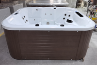 Bain à remous extérieur pour 4 personnes, en acrylique, avec massage à bulles, panneau intelligent chauffant pour le jardin