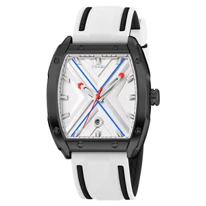 男士豪华酒托手表OEM/ODM品牌休闲运动硅胶表带石英男士手表供应商定制我自己的标志手表