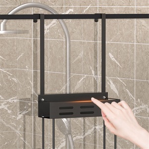 Modern Double Tier Stainless Steel Waterproof Wall-Mounted Bathroom Shower Gel and Towel Storage <b>Rack</b> - Product Image 4