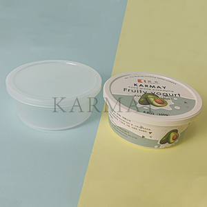 Frozend Plastique 500g base de crème sure poire blanche ronde avec couvercle - Product Image 2