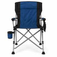 Chaise de plage pliable inclinable réglable avec cadre en métal, chaise de camping d'extérieur avec porte-gobelet pour jardin, bord de lac, pique-nique