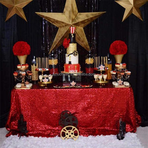 Khăn Trải Bàn Sequin Tròn Sáng Bóng Khăn Trải Bàn Sequin Bán Buôn Khăn Trải Bàn Sequin Đỏ - Product Image 6