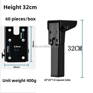 Dễ dàng cài đặt gấp bàn chân Bàn cà phê bàn bên có thể gập lại chân tiết kiệm không gian ẩn kim loại ống vuông Chân bàn sắt - Product Image 4